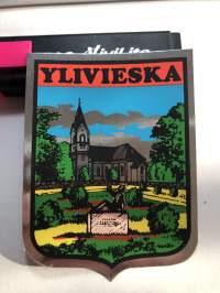 Ylivieska -tarra, matkamuistotarra 1970-luvulta