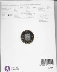 Karjalan Maakuntaraha 5 Euro 2011 Proof  alkuper pakkauksessa Maakuntaraha