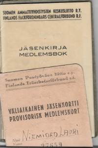 Suomen Puutyöväen Liitto ry / Jäsenkirja 1945