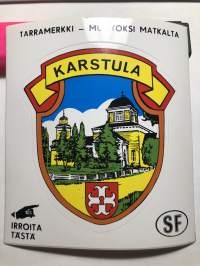 Karstula -tarra, matkamuistotarra 1970-luvulta