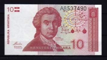 Seteli - Kroatia/Hrvatska 10 dinar, pakkasileä. 1991