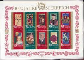 Itävalta - 1000 Jahre Österreich - Postituore blokki 1996