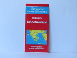 Baedekers Straßenkarte Griechenland -maantiekartta