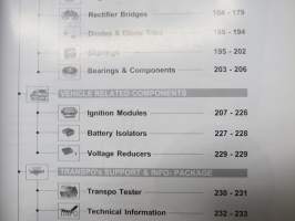 Transpo Electronics - Voltage Regulators, Ignition Modules, Rectifier Components 2002 -catalogue / tuoteluettelo