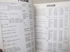 Fram suodattimet 1993 -tuoteluettelo