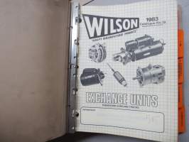 Wilson Alternators, Generators, Starters, Regulators -tuoteluettelo