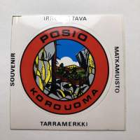 Posio Korouoma -tarra, matkamuistotarra 1970-luvulta