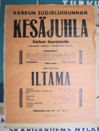 Karkun Suojeluskunnan kesäjuhla - Karkun Seuratalolla 7.6.1931, Karkku -juliste.