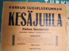 Karkun Suojeluskunnan kesäjuhla - Karkun Seuratalolla 7.6.1931, Karkku -juliste.