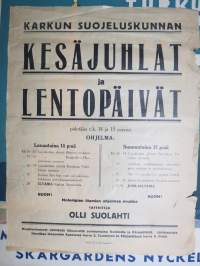 Karkun Suojeluskunnan kesäjuhla ja lentopäivät 14-15.6.1930, Karkku -juliste.