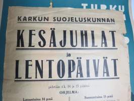 Karkun Suojeluskunnan kesäjuhla ja lentopäivät 14-15.6.1930, Karkku -juliste.