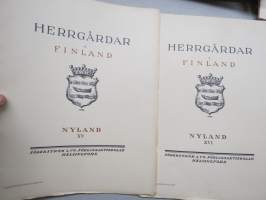 Herrgårdar i Finland - Nyland I-XVII (hela serie) -uusmaalaiset kartanot vihkopainos, koko sarja 17 kpl vihkoja jakautuen osiin Nyland I-II