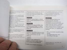 Honda BF40D-BF50D outboard owner´s manual -perämoottori, käyttöohjekirja englanniksi