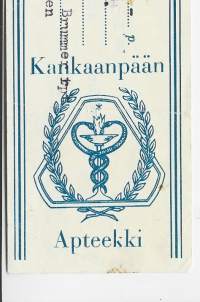Kankaanpään Apteekki Kankaanpää  resepti  signatuuri  1960