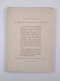 Uhrisalaisuus : runoja