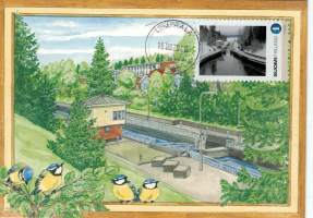 Lempäälän  postimerkkikerhon tilaama postimerkki v.2008. Lisänä  Lempäälän kanava, Marja Liisa Pitkärannan piirtämä kortti Lempäälän kanavasta + merkki