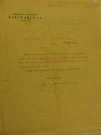 Weckman´in yksityinen Kauppakoulu Kouvola -asiakirja 4.5.1931