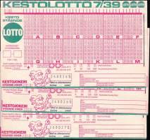 Käyttämättömät kestolotto -kupongit 7/39 kolme perättäistä numeroa 2680268-70.