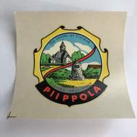Piippola -siirtokuva / vesisiirtokuva / dekaali -1960-luvun matkamuisto