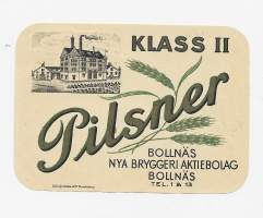 Pilsner Klass II - olutetiketti ( Lthografiska Norrköping )