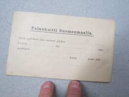 Paluukuitti Suomenmaalla - Retour-kort inom Finland, 10 penniä -ehiökortti