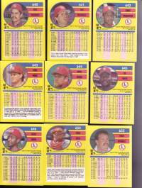 Fleer &#039;91 baseball cards.  Kuvissa muut tarjolla olevat baseball keräilykortit euron kappale (EI koske Don Mattingly/Ozzie Smith!!).