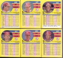 Fleer &#039;91 baseball cards.  Kuvissa muut tarjolla olevat baseball keräilykortit euron kappale (EI koske Don Mattingly/Ozzie Smith!!).