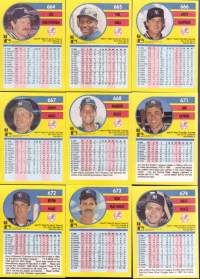 Fleer &#039;91 baseball cards.  Kuvissa muut tarjolla olevat baseball keräilykortit euron kappale (EI koske Don Mattingly/Ozzie Smith!!).