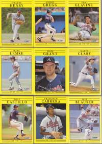 Fleer &#039;91 baseball cards.  Kuvissa muut tarjolla olevat baseball keräilykortit euron kappale (EI koske Don Mattingly/Ozzie Smith!!).