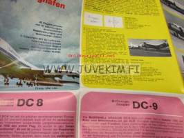 Flugzeuge aus aller welt auf Deutschlands Flughäfen -lentokoneita kaikkialta maailmasta Saksan kentillä -juliste