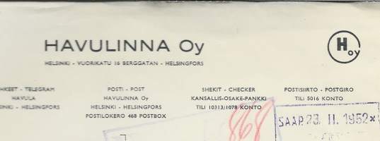 Havulinna Oy 1952 - 54 -  firmalomake