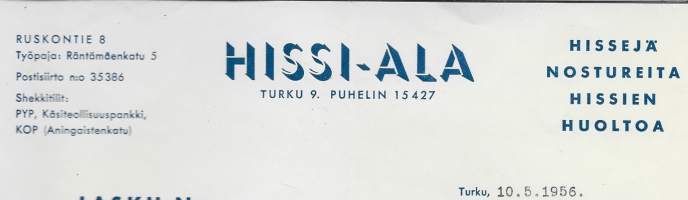 Hissi-Ala Oy 1956 -  firmalomake