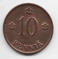 10  penniä  1921