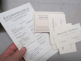 Turun Rauhanystävät, sopimuskirja, säännöt, ilmoitus yhdistysrekisteriin, asiakirjoja ym. - yhdistys perustettu 1937