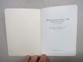 Wärtsilä-Yhtymä Oy Crichton-Vulcan - alusten korjaus- ja telakointiehdot 1957 Fartygs reparations- och dockningsvillkor