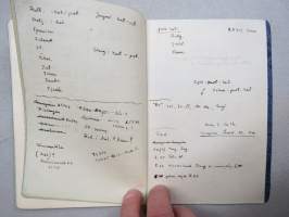 Anteckningsbok för lärare, Pargas ? skola / Svenska trädg. skolan 1949-50 - 1950-51 -läraren´s listor av elever, deras vitsord