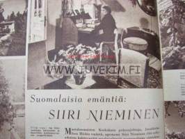 Kotiliesi 1954 nr 13-14, heinäkuu suomalainen kansannainen Edelfeltin kuvaamana, suomalaisia emäntiä: Siiri Nieminen (Janakkala), säilöntäkausi alkaa,