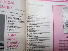 Me Naiset 1977 nr 43, 27.10.1977, Marja ja Heidi Herala, Anneli Pasanen, Charles Chaplin, Helka Vasarainen, Mitä lapsi maksaa?, Songilo, Bing Crosby, Anja Vainio