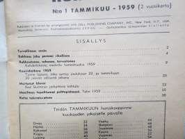 Horoskooppi 1959 nr 1 tammikuu -ennustuksia ja tulkintaa