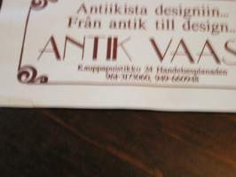 ANTIIKKI-JA KERÄILYMESSUT.1998 VAKITA.N tarjous helposti s-m koko  paketti 19x36 x60 cm paino 35kg 5e
