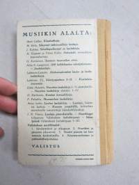 Valistuksen laulukirja, nuottipainos, sisältää nuottioppi-osuuden alussa, kaikki laulujen nimet näkyvät kuvissa