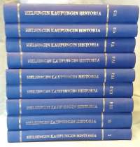 Helsingin kaupungin historia I - II + III:1 + III:2 + IV:1 + IV:2 + V:1 + V:2 + V:3 - Koko sarja yhteensä 9 kirjaa. (Paikallishistoria)