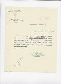 Helsingin Keskusvankila 1933 -  firmalomake