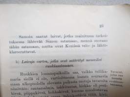 Tärkeimmät lainsäännökset jotka tarkoittavat luvattoman tavarankuljetuksen (=salakuljetuksen) estämistä ulkomaan merenkulussa 1907