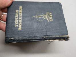 Työväen taskukirja 1927 -kalenteri, muistikirja, artikkeleita, mainoksia