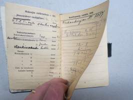 Työväen taskukirja 1927 -kalenteri, muistikirja, artikkeleita, mainoksia