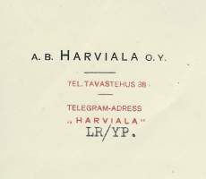 Harviala Oy  1926 -  firmalomake