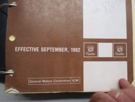 Cadillac 1982-1983 C, D, E, K, Z Parts and Illustration Catalog