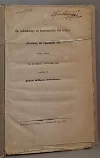 Afhandling uti ekonomisk rätt.  Första delen, för juridisk licentiatgrad. (Juridiikka, laki lainoppi, 1800-luku, keräilykirja, harvinainen)
