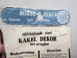 Kakel dekor -själhäftande vinyl, innehåll 5 st / 5 kpl kaakelitarroja 1970-luvulta